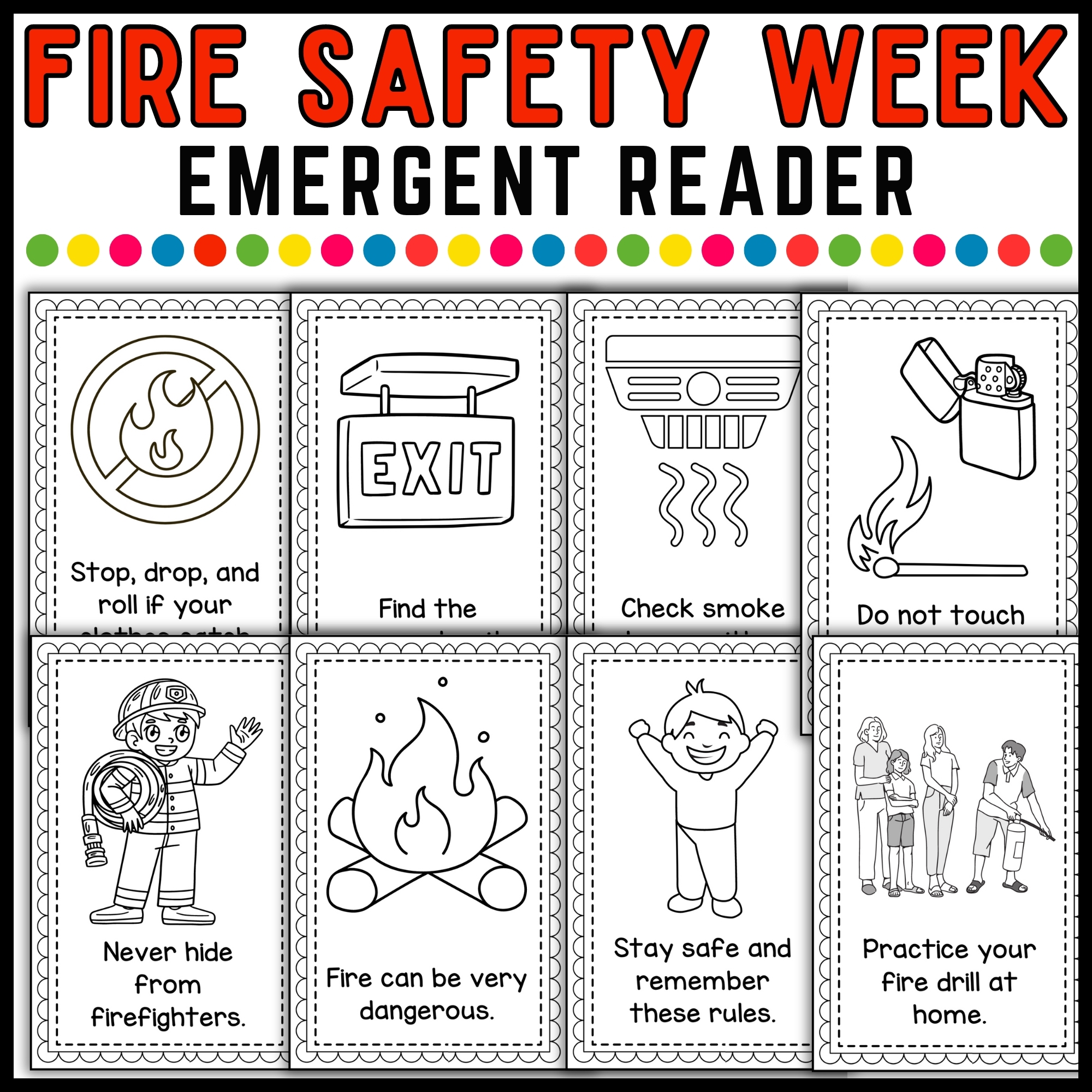 Fire Prevention Week Emergent Reader Fire Safety Rules Story 