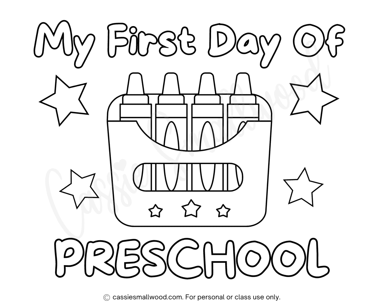 Free Printable First Day Of Preschool