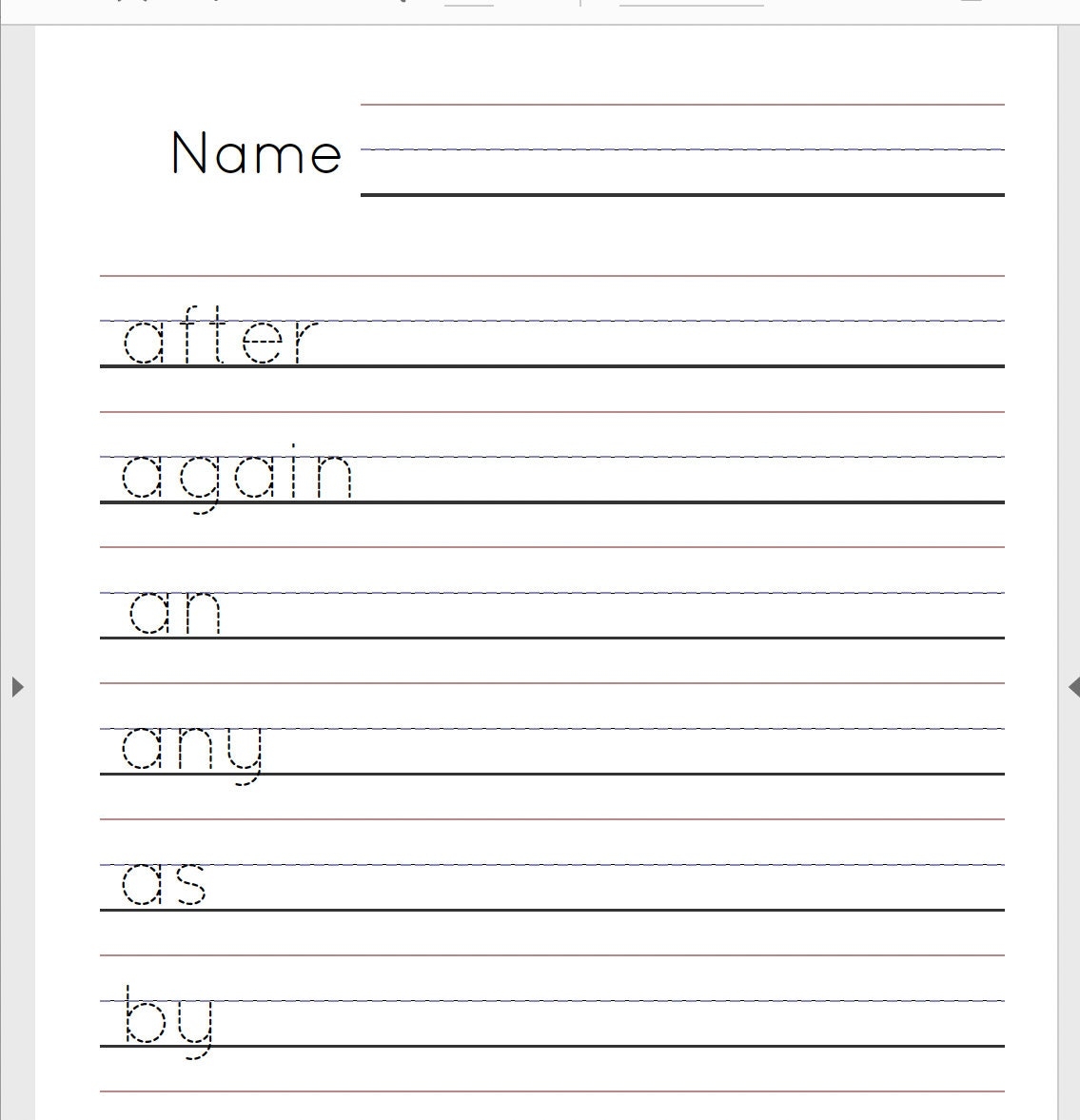 First Grade Sight Word Handwriting Practice First Grade Sight Word Handwriting Practice