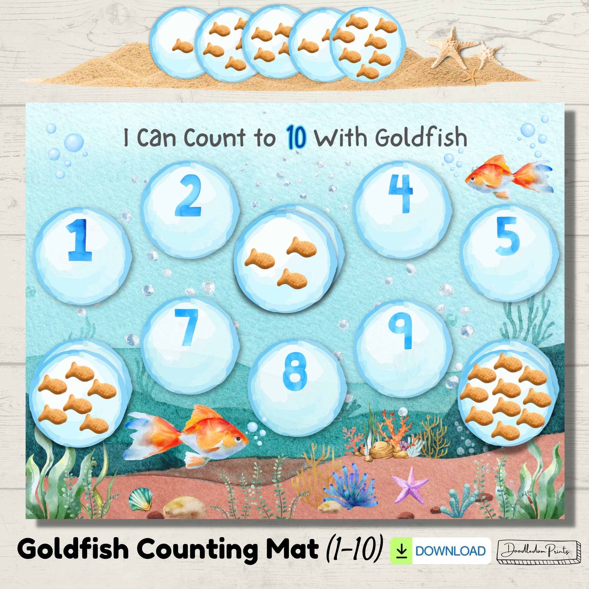 Fish Counting Printable Activity 1 2 3 4 Year Old Montessori 