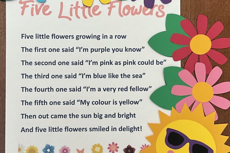 Five Little Flowers Preschool Printable