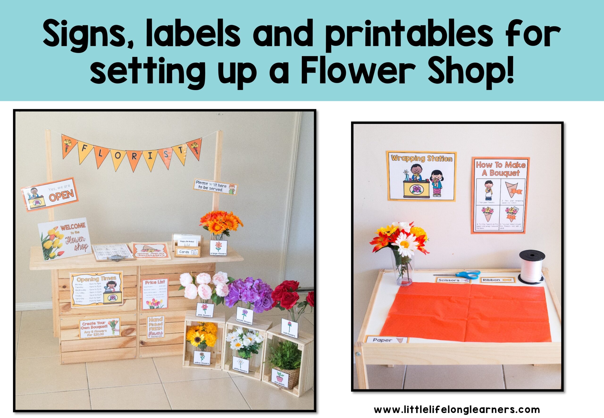 Preschool Flower Shop Printables