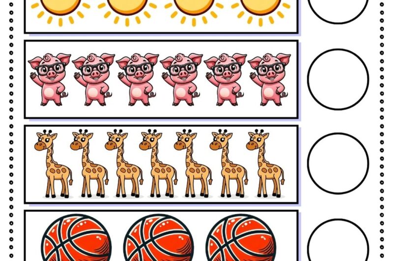 Count Objects Kindergarten Free Worksheets