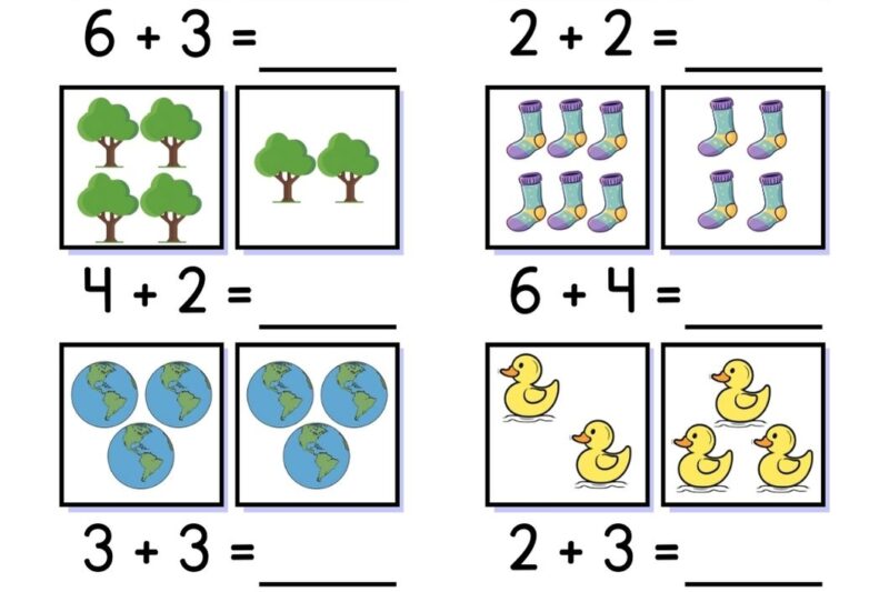 Free Printable Addition To 10 Worksheets