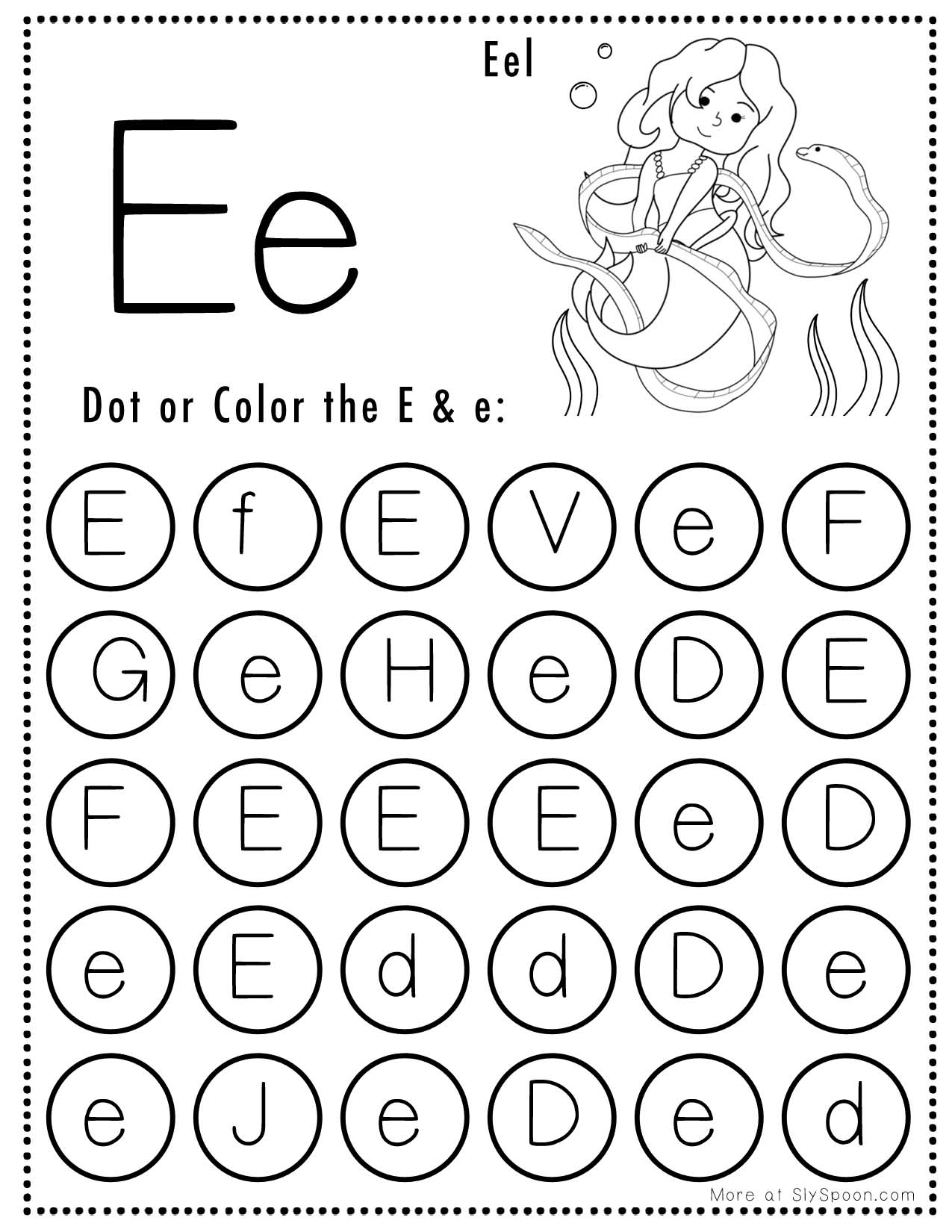 Preschool Letter E Printables