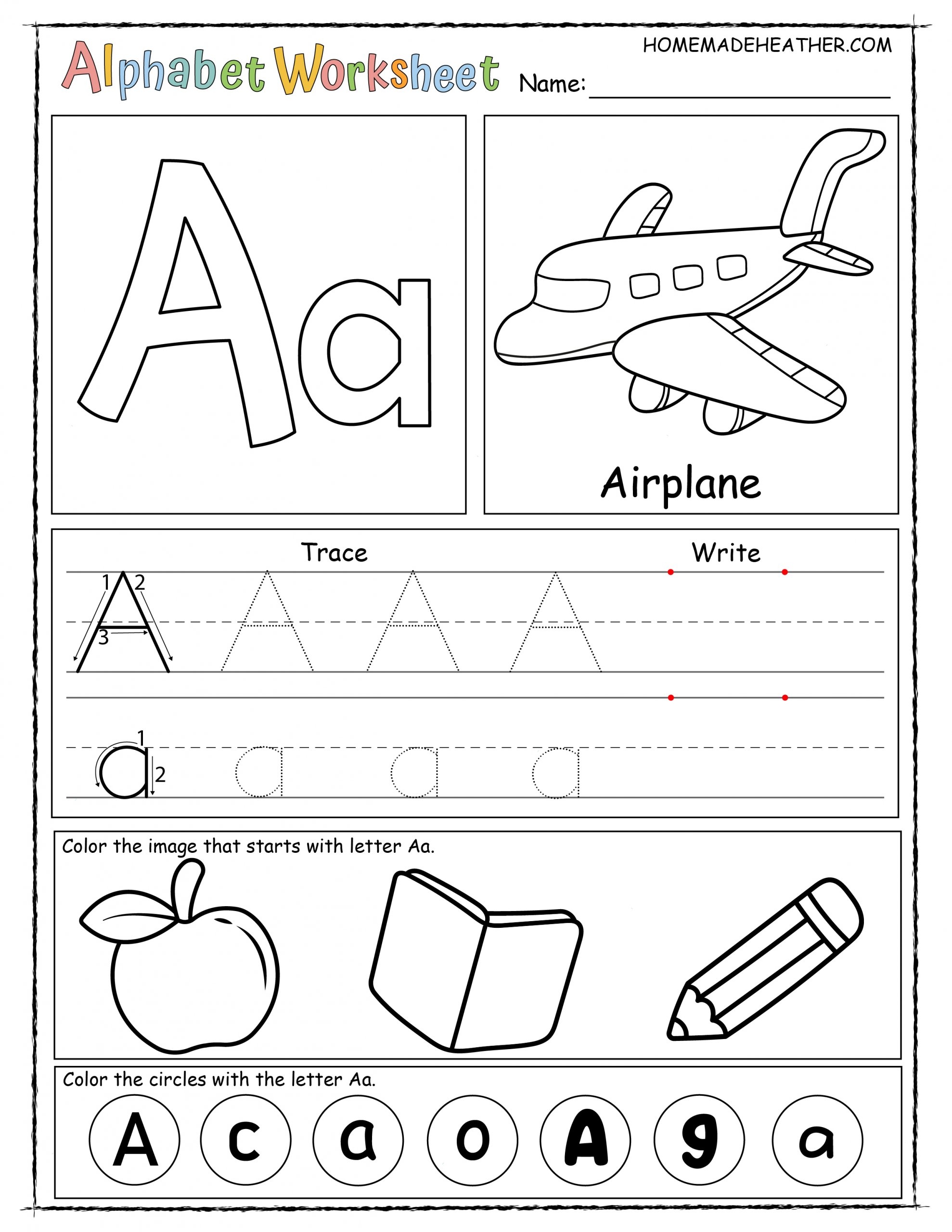 Free Alphabet Printable Worksheets Homemade Heather Worksheets 