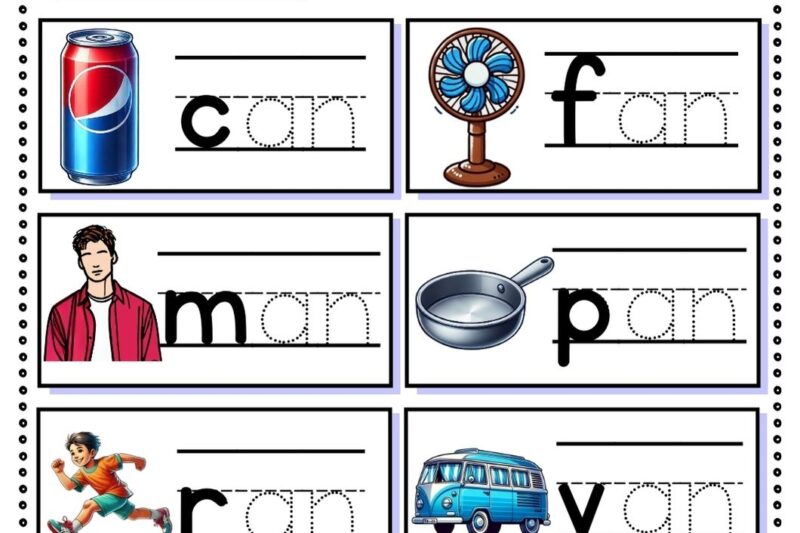 An Word Family Worksheets For Kindergarten