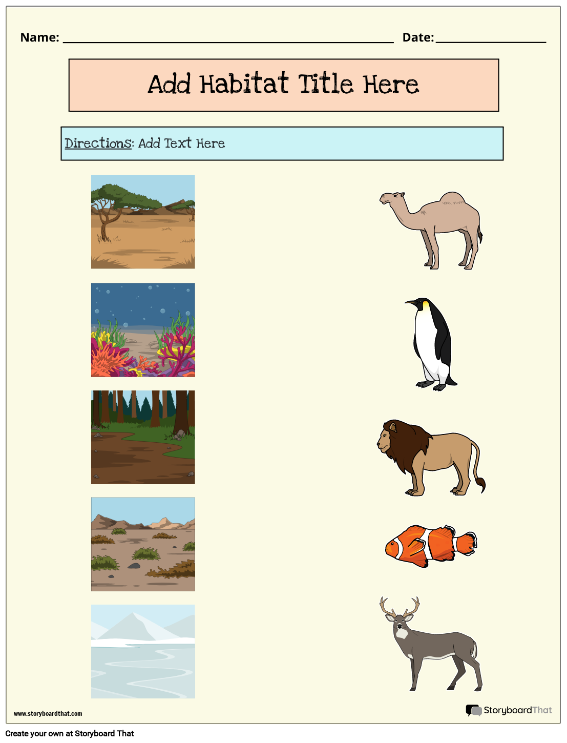 Free Animal Habitats Worksheets Activities U0026 Printables Free Animal Habitats Worksheets Activities U0026 Printables