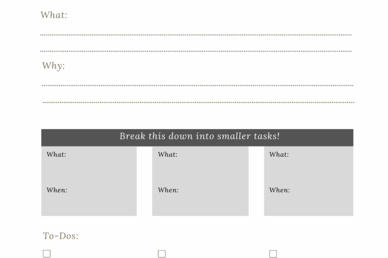 Free Printable Artist Planner Worksheet