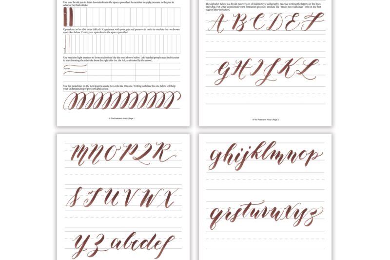 Free Printable Brush Pen Worksheets