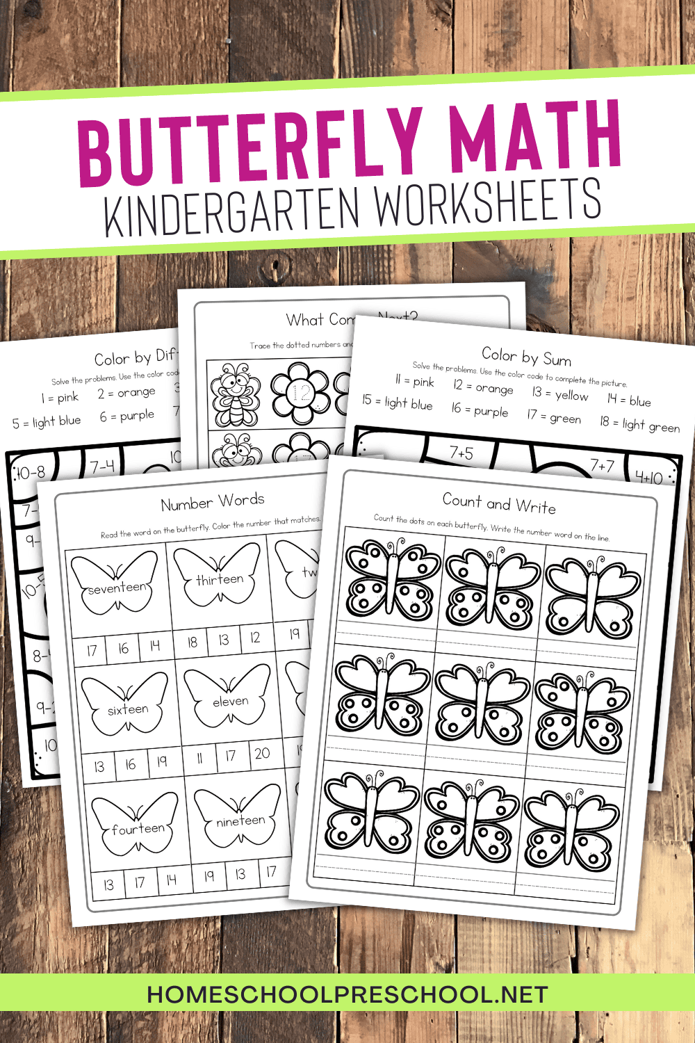 Free Butterfly Math Worksheets For Kindergarten Free Butterfly Math Worksheets For Kindergarten