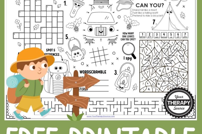 Free Printable For Camping Worksheets