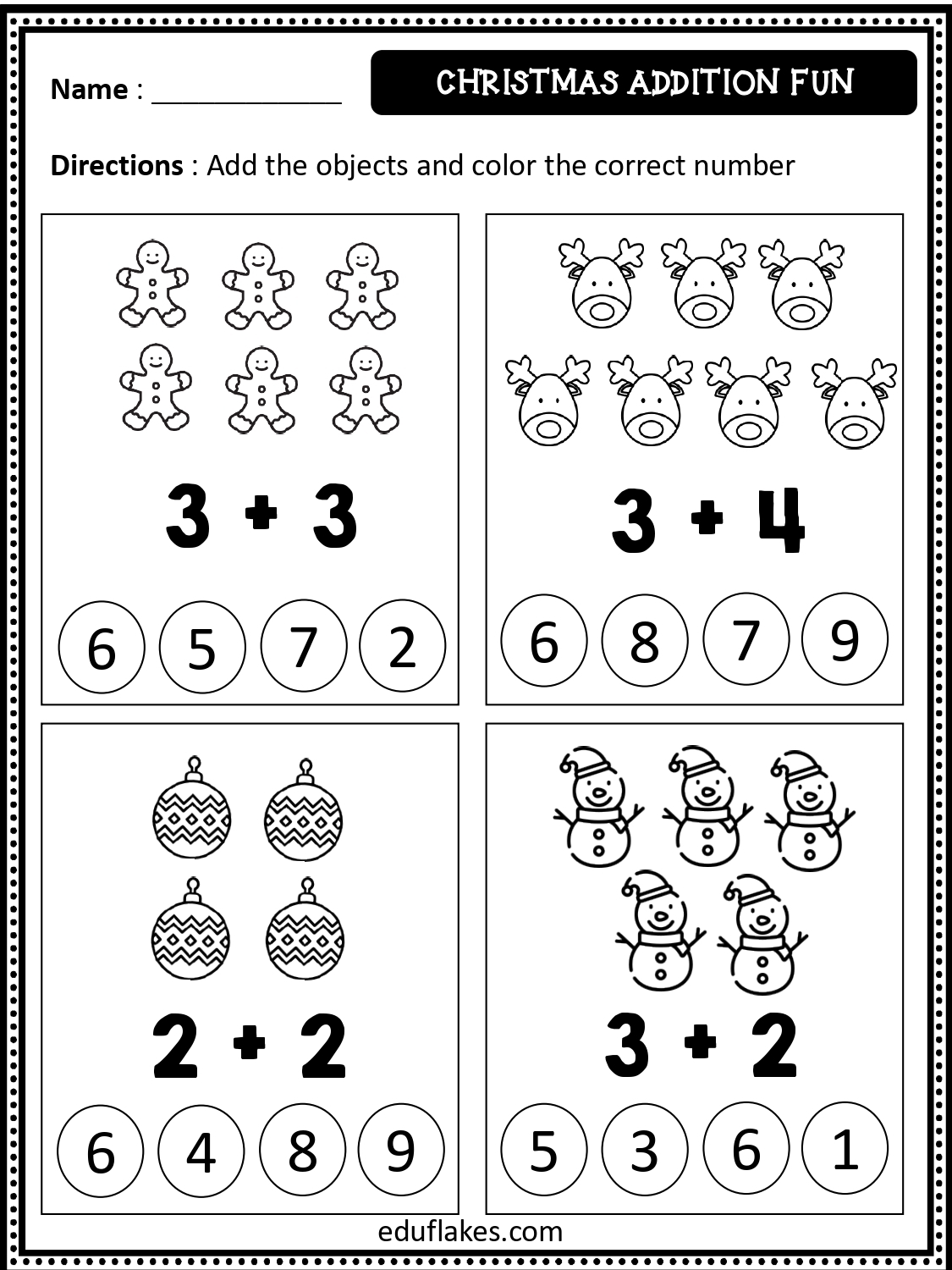 Free Math Kindergarten Worksheets