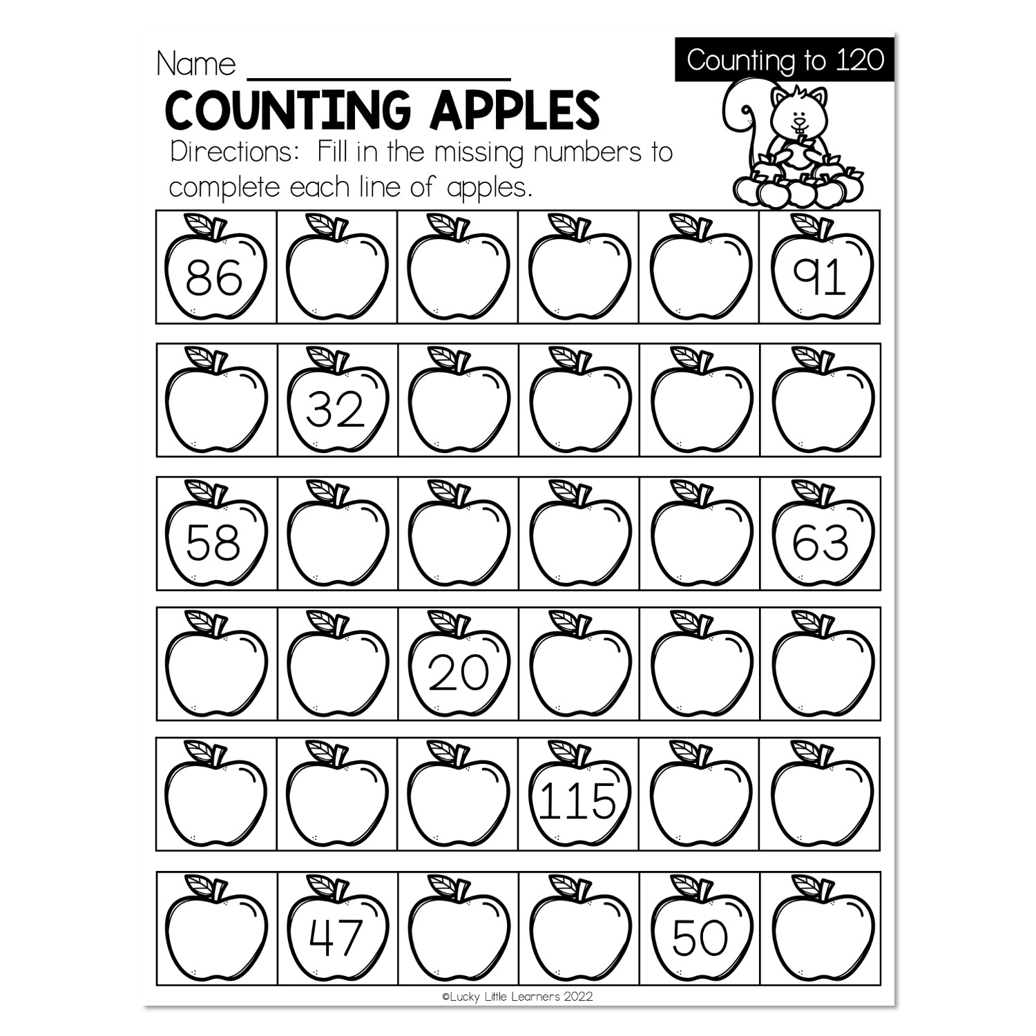 Free Printable Counting To 120 Worksheets