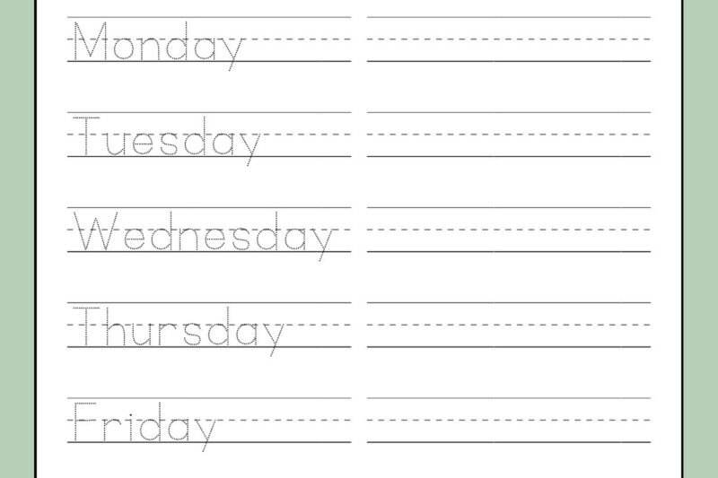 Free First Grade Handwriting Printable Worksheets