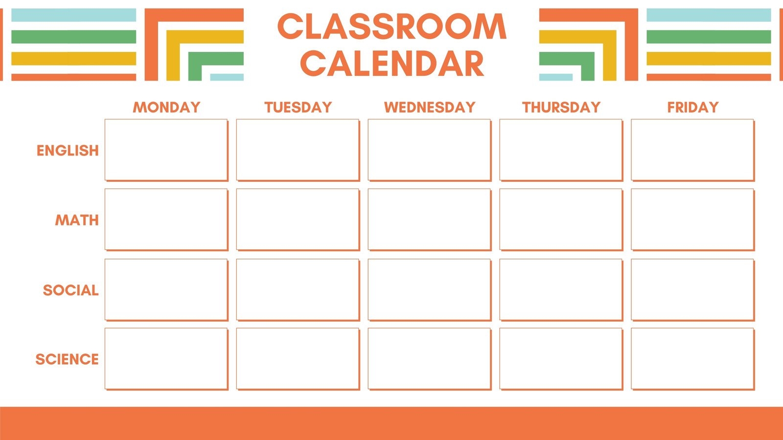 Free Custom Printable Classroom Calendar Templates Canva