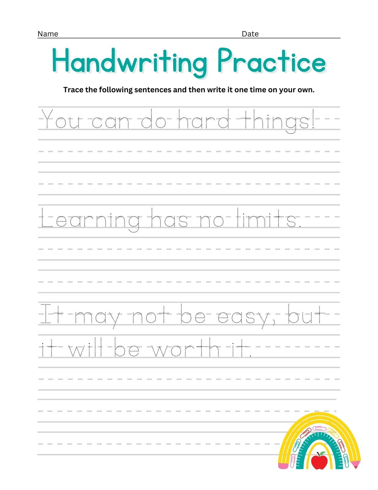 Free Custom Printable Handwriting Worksheet Templates Canva Free Custom Printable Handwriting Worksheet Templates Canva