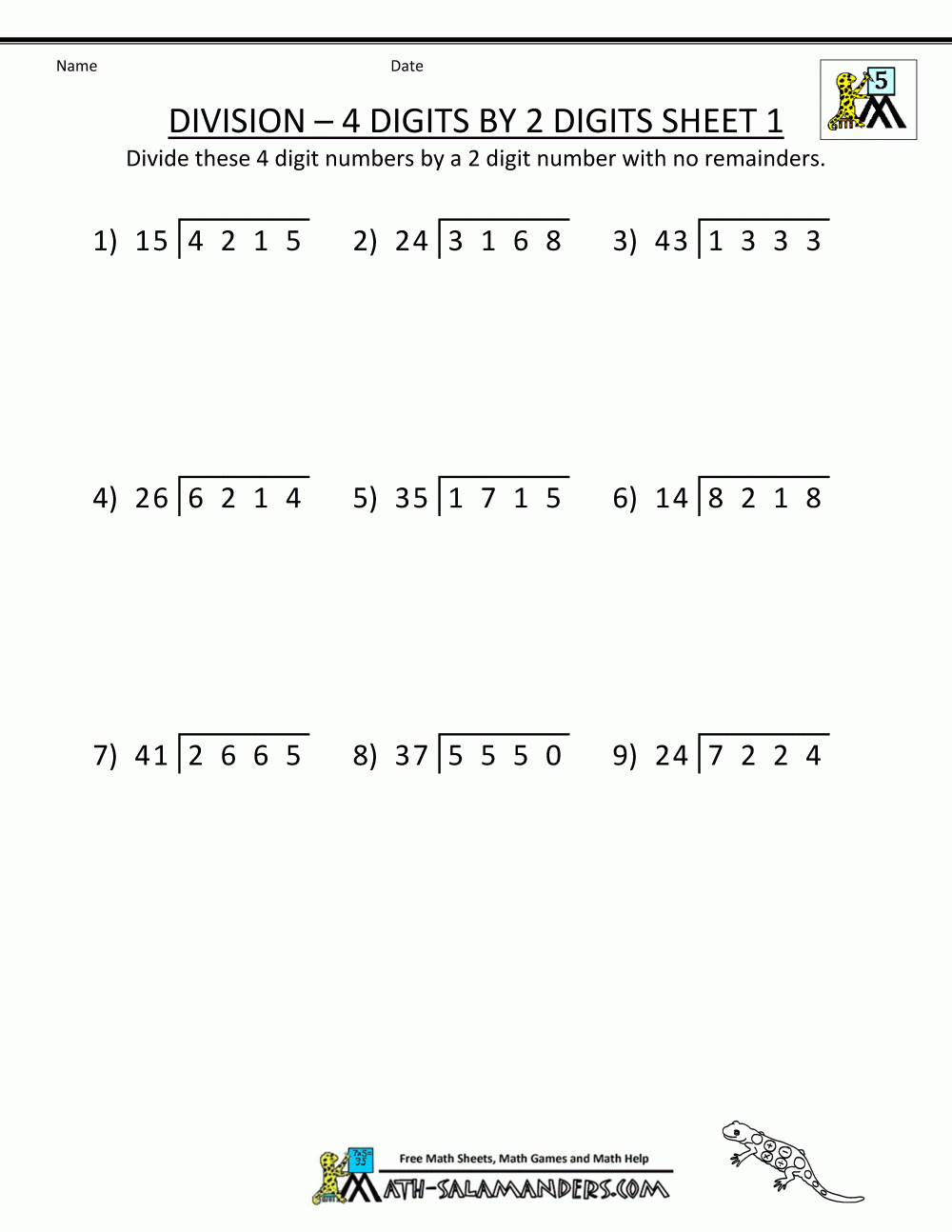Free Division Worksheet For 5th Grade Download Free Division Worksheet For 5th Grade Png Images Free Worksheets On Clipart Library