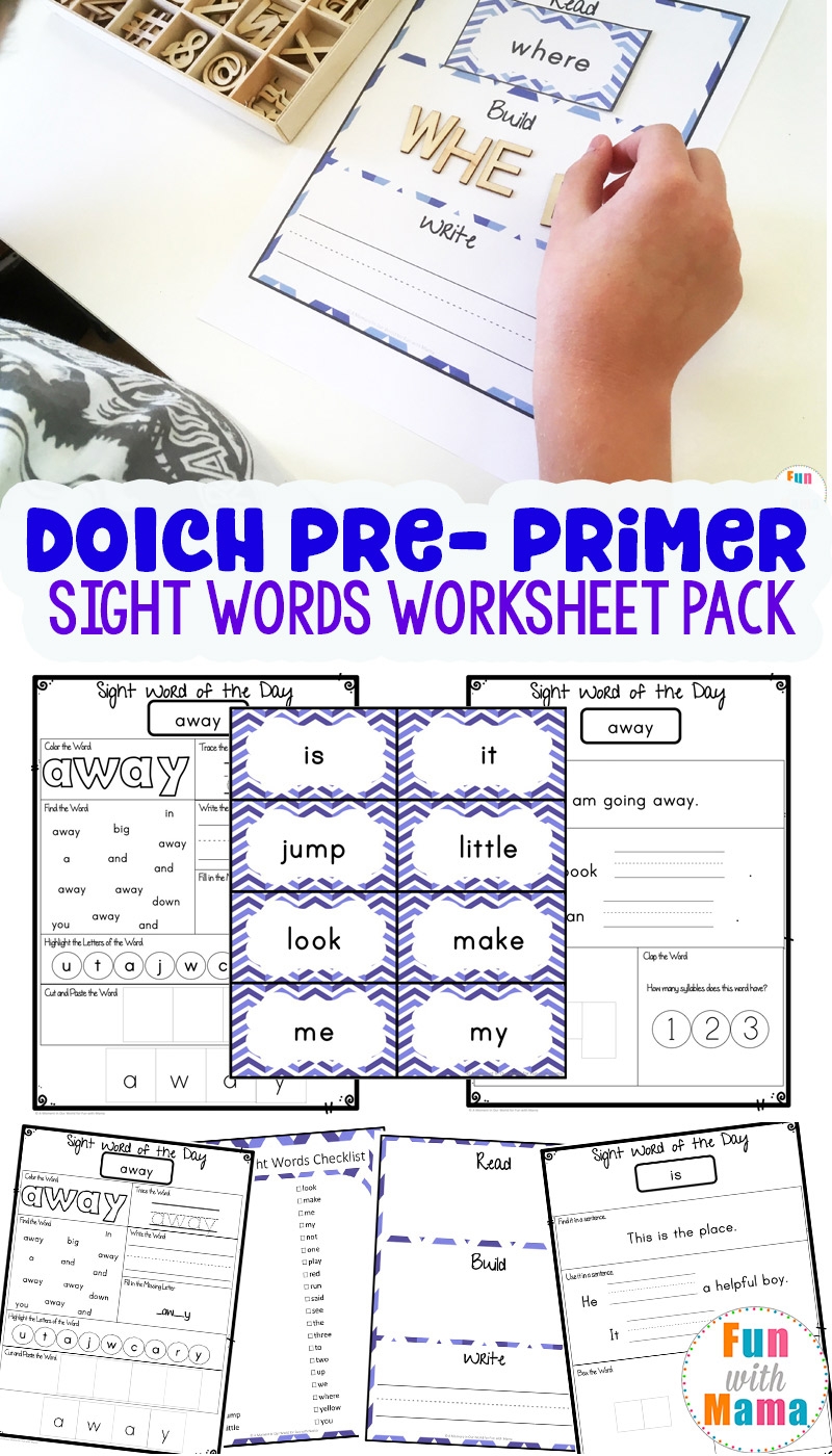 Free Dolch Pre Primer Sight Words Worksheets Fun With Mama Free Dolch Pre Primer Sight Words Worksheets Fun With Mama