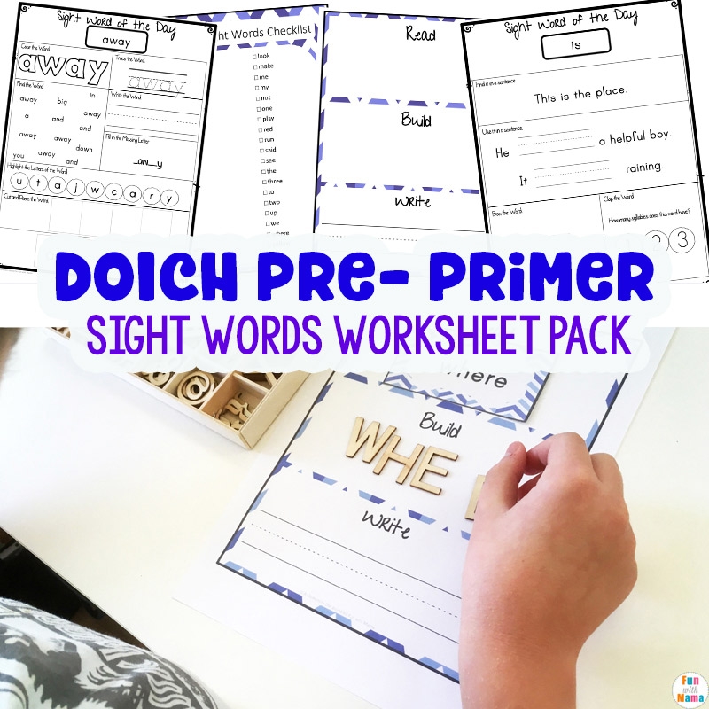 Free Dolch Pre Primer Sight Words Worksheets Fun With Mama Free Dolch Pre Primer Sight Words Worksheets Fun With Mama