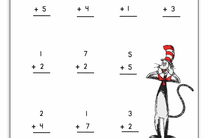Dr Suess Kindergarten Math Worksheet