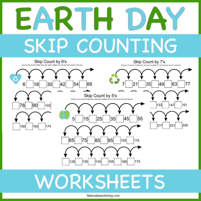 Free Earth Day Skip Counting Worksheets Natural Beach Living Free Earth Day Skip Counting Worksheets Natural Beach Living