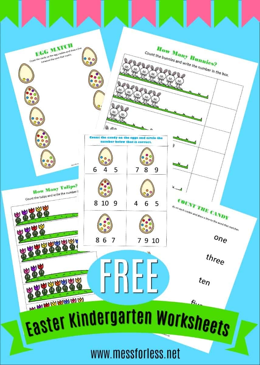 Free Easter Worksheets For Kindergarten Mess For Less