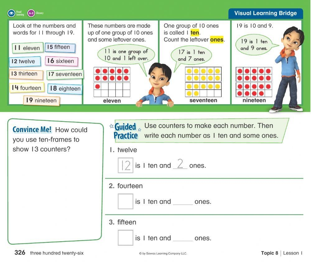 Envision Worksheets Kindergarten Math