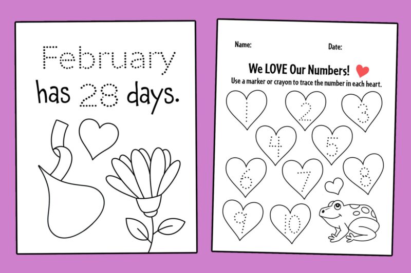 February Worksheets Printable For Kindergarten