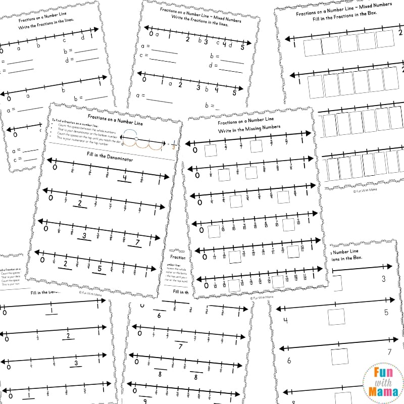 FREE Fractions On A Number Line Worksheets FREE Fractions On A Number Line Worksheets