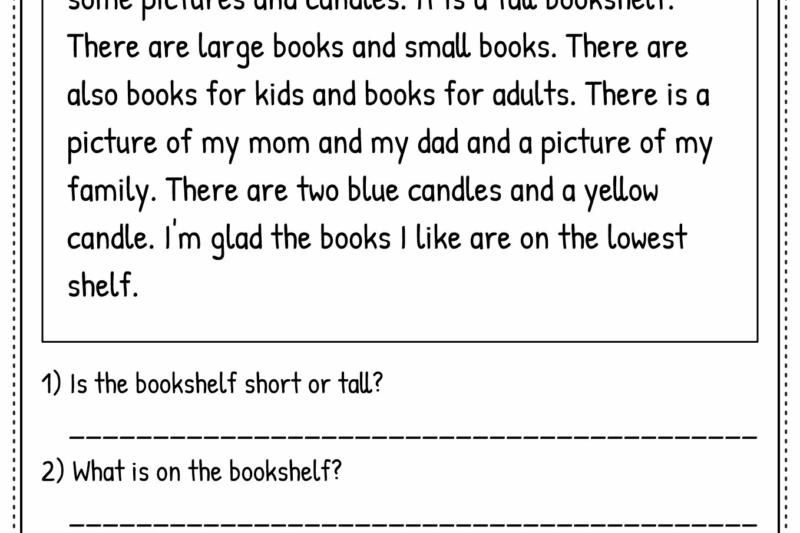 2nd Grade Printable Reading Comprehension Worksheets