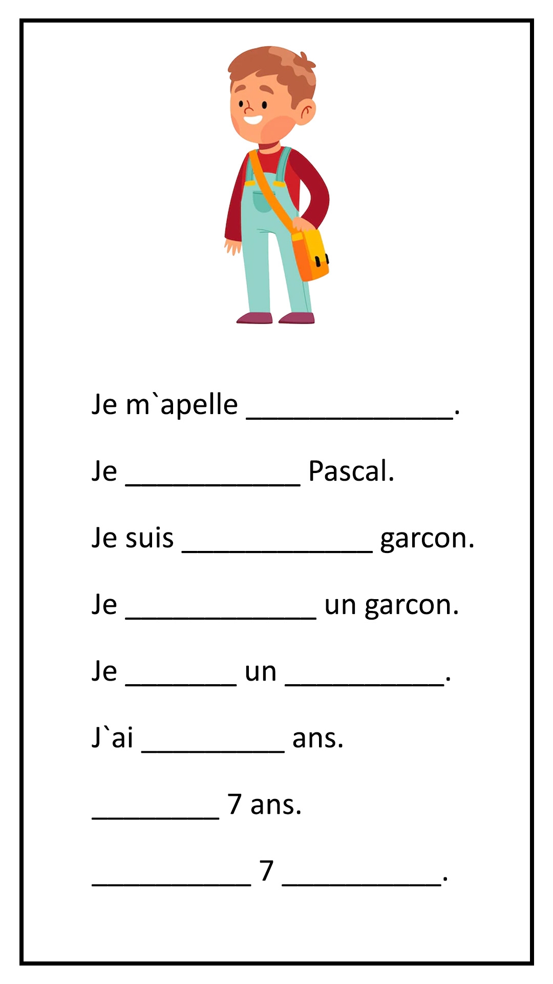 Free Printable French Lessons Worksheets