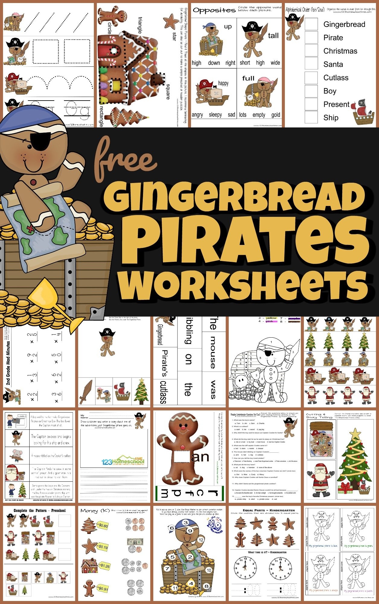 FREE Gingerbread Pirates Christmas Worksheets FREE Gingerbread Pirates Christmas Worksheets