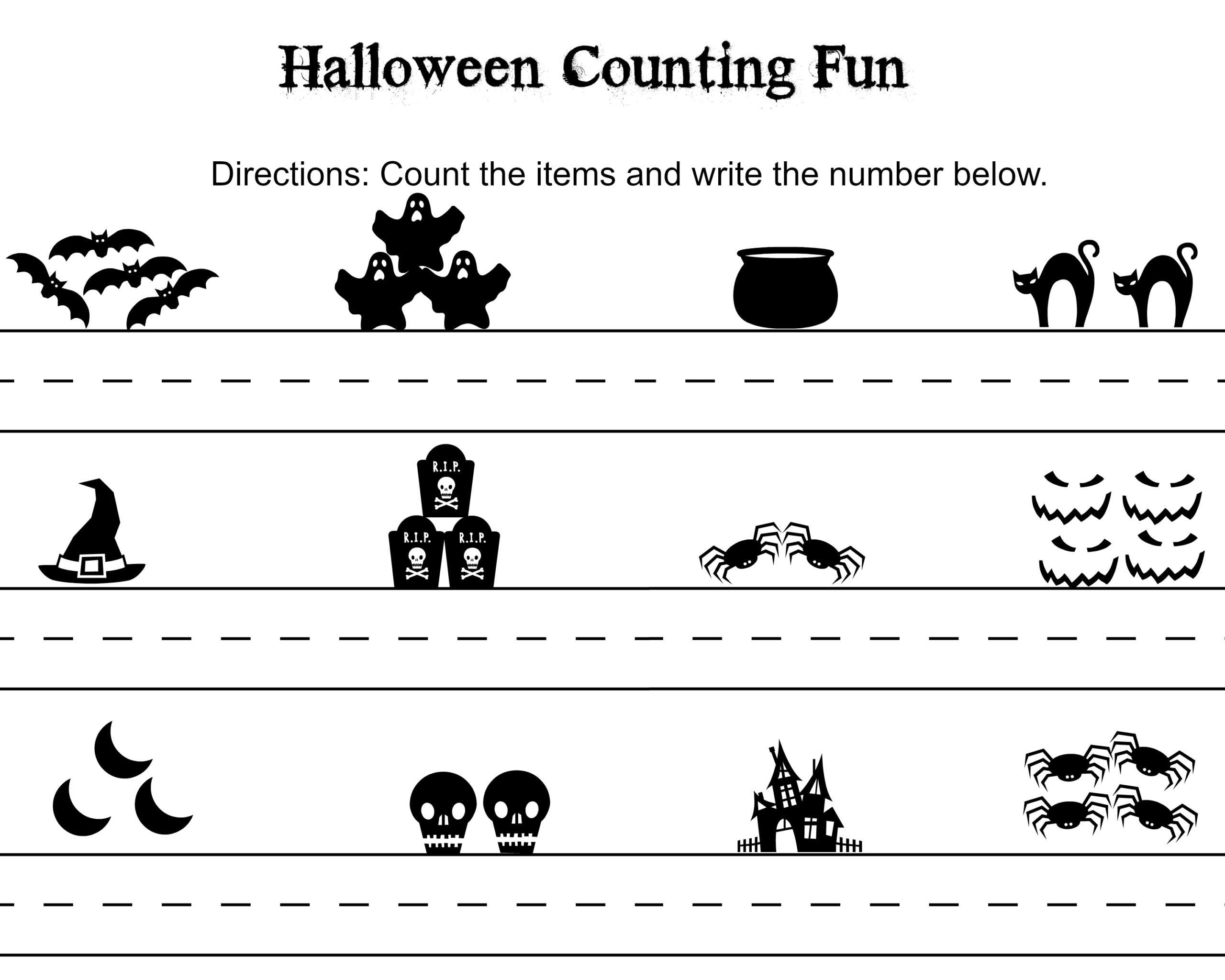 Free Printable Halloween Math Worksheets Kindergarten