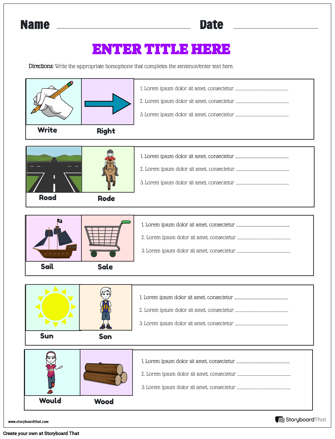 Free Homophones Worksheets For Kids And Classroom