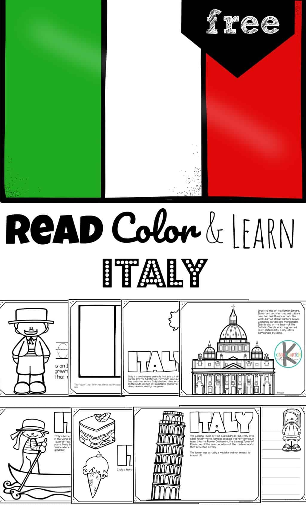 FREE Italy Coloring Pages Read Color U0026 Learn