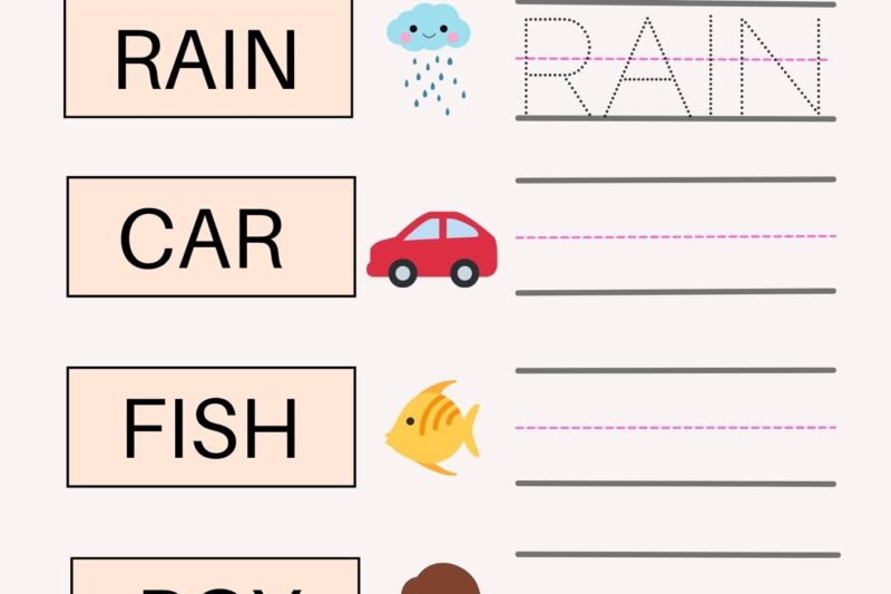 Writing Free Printable Worksheets For Kindergarten