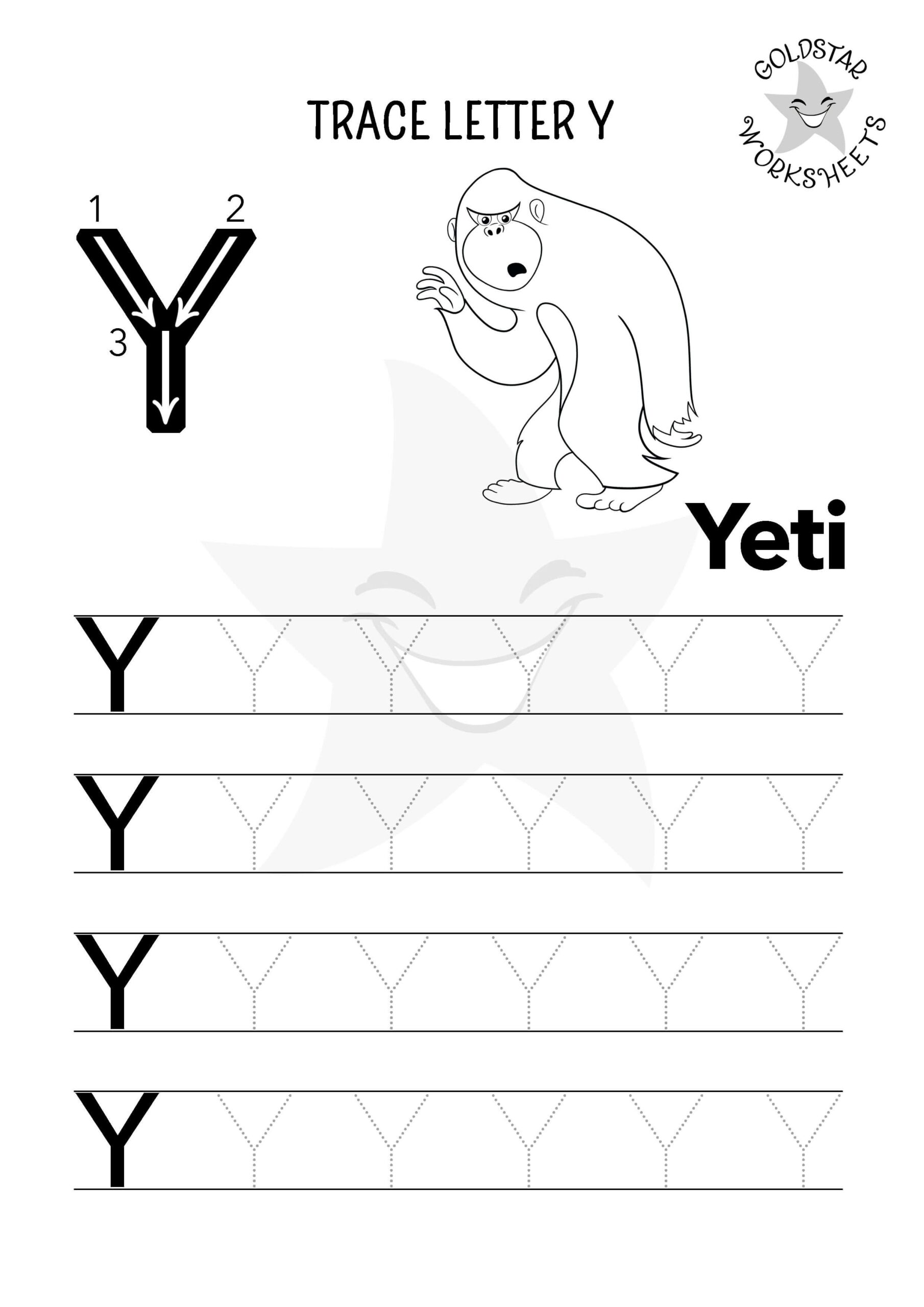 Free Letter Y Tracing Worksheets Yaks Make Preschool Learning Fun 