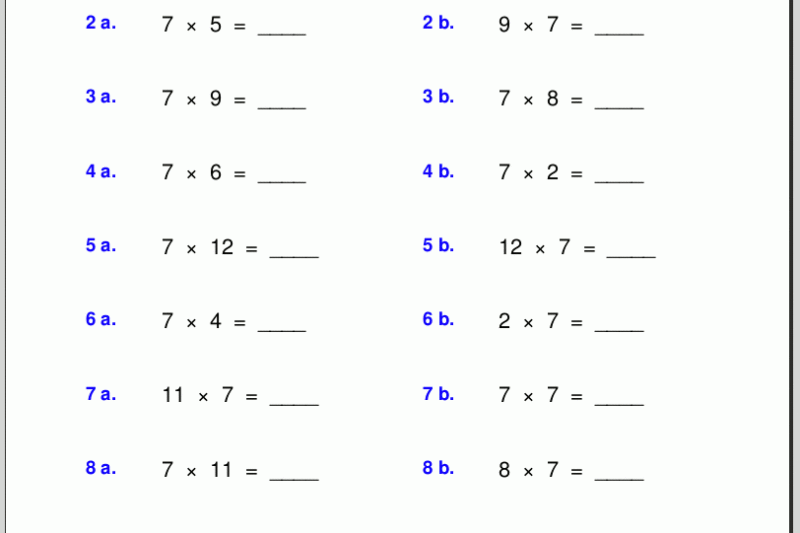 Grade 7 Free Worksheets Printable
