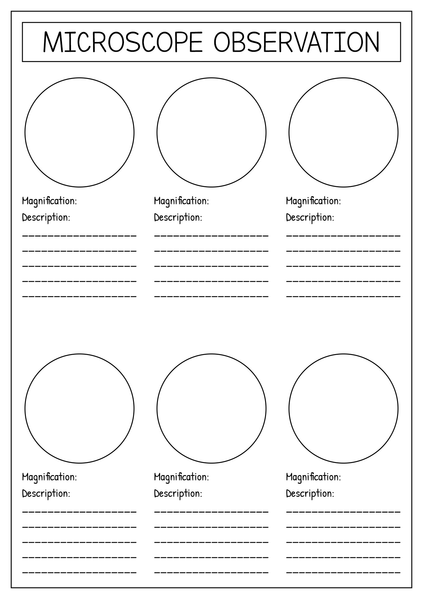 Free Microscope Observation Worksheet Download Free Microscope Observation Worksheet Png Images Free Worksheets On Clipart Library