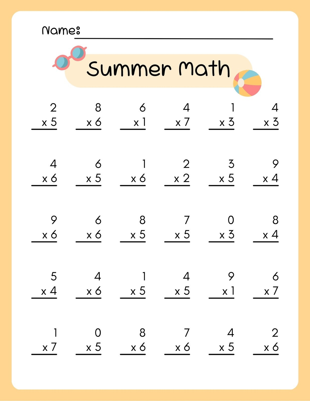 6th Grade Multiplication Worksheets Printable Free