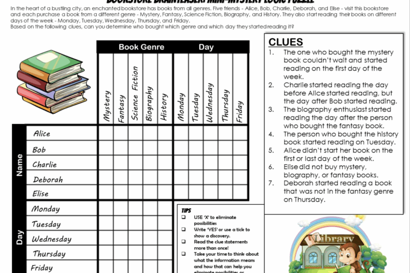 Free 6th Grade Logic Puzzles Worksheets