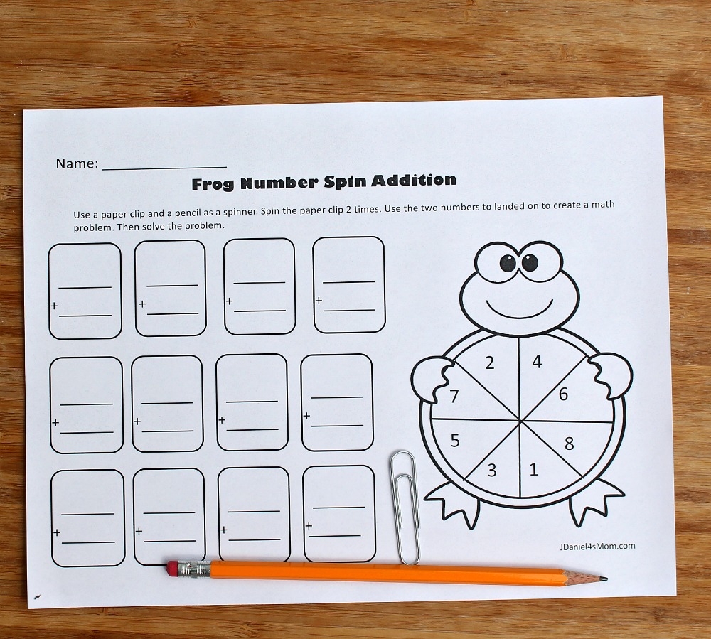 Free One Digit Addition Spinning Printables