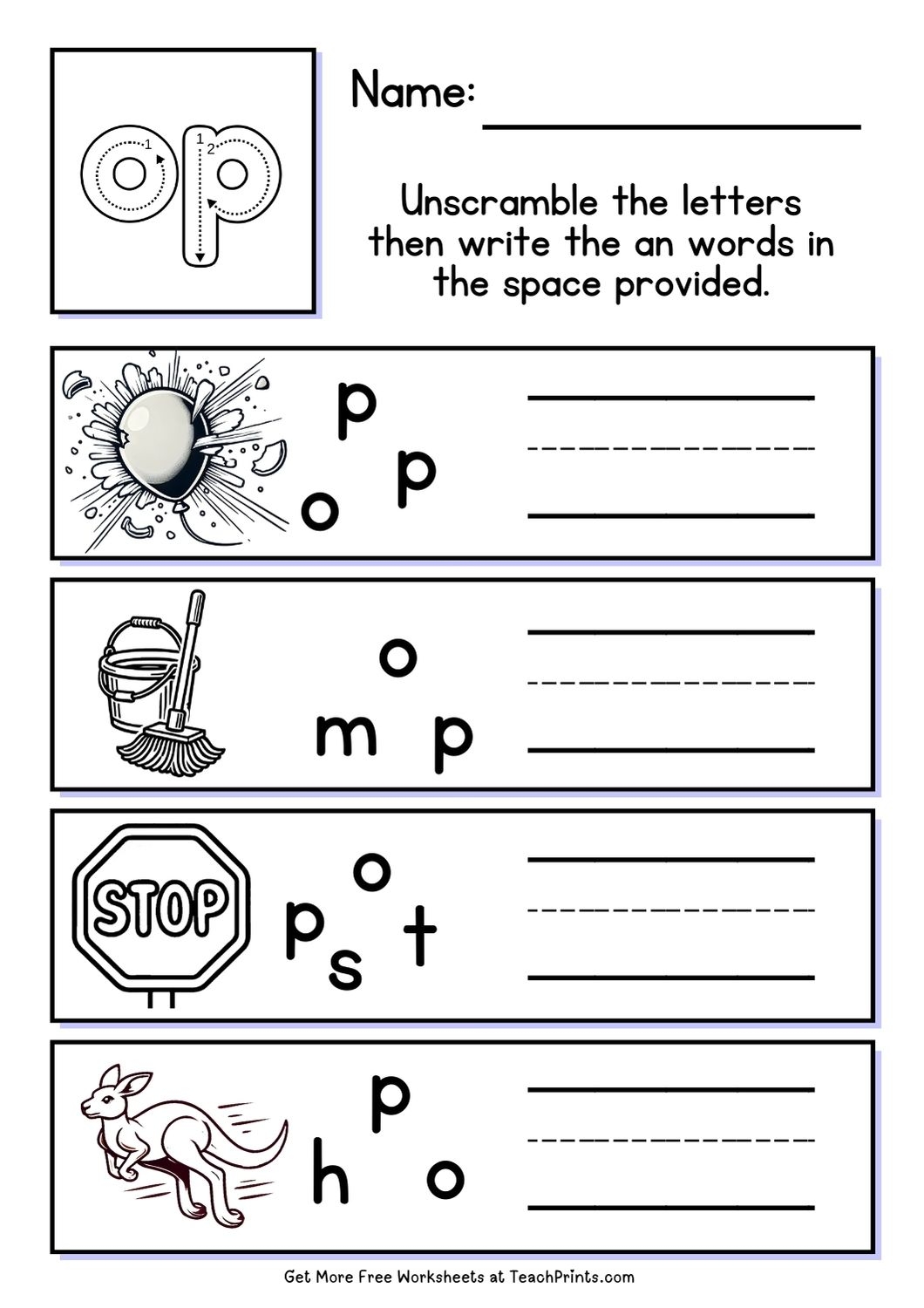 Free op Word Family Worksheets Teach Prints Free op Word Family Worksheets Teach Prints