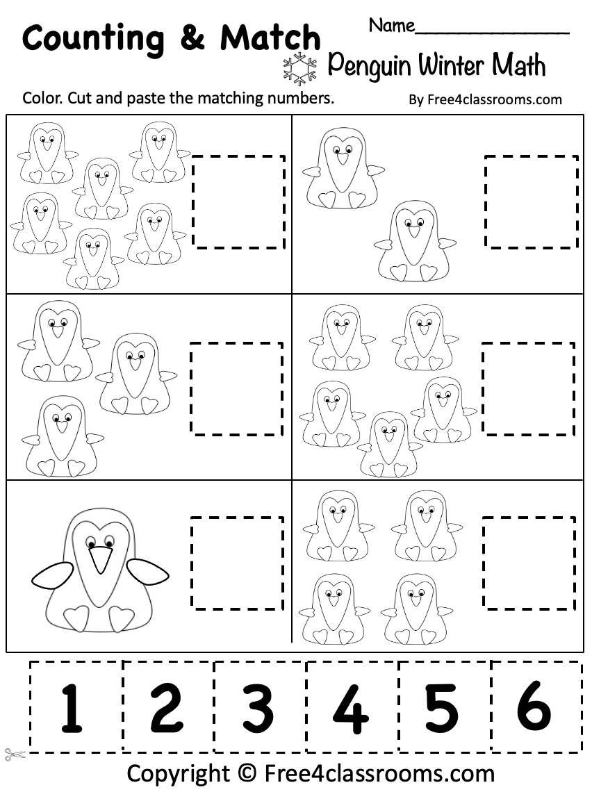 Free Penguin Math Worksheet L Printable For Preschool Free Free Penguin Math Worksheet L Printable For Preschool Free