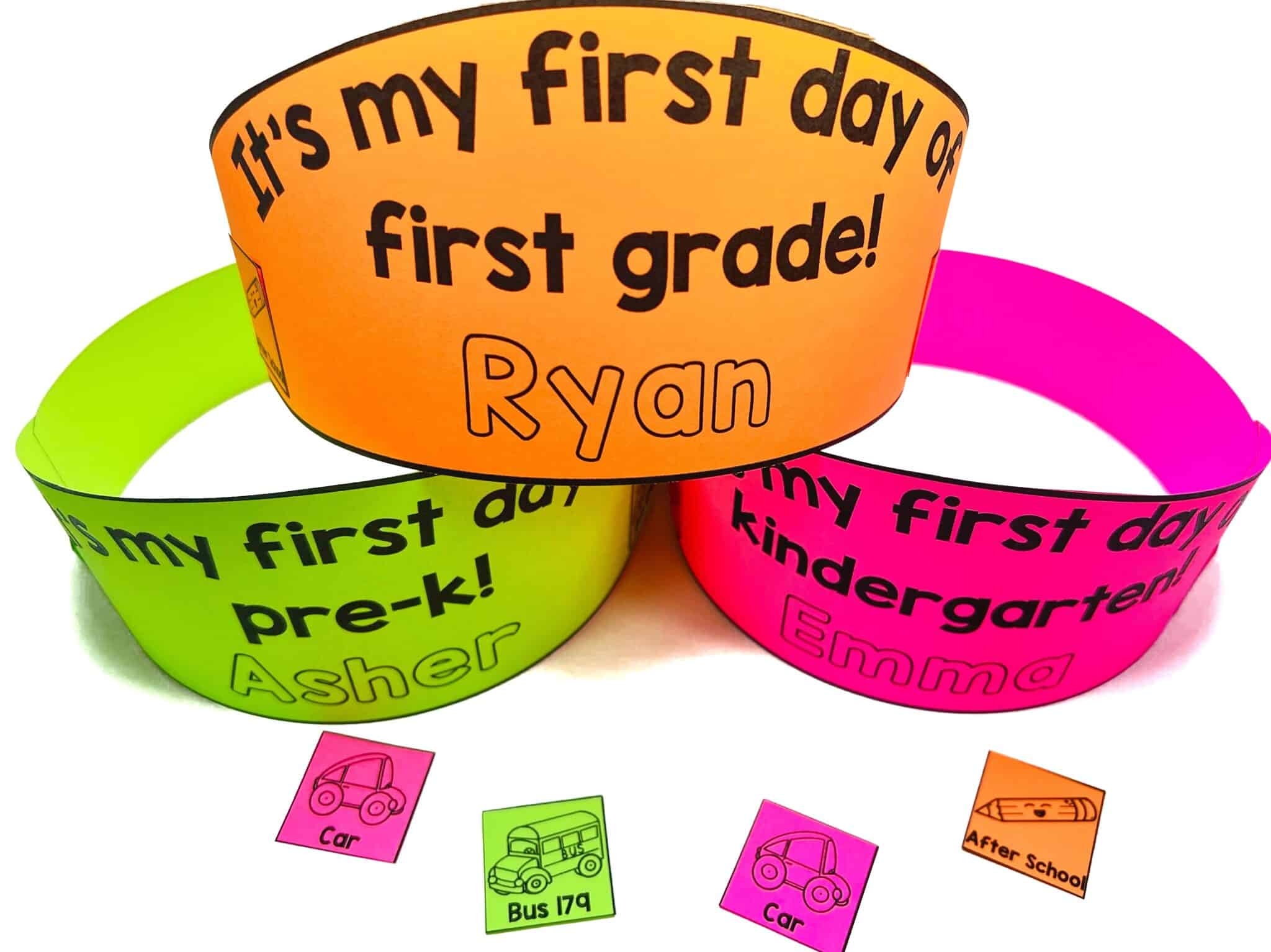 Free Personalized First Day Of School Hats Classroom Freebies