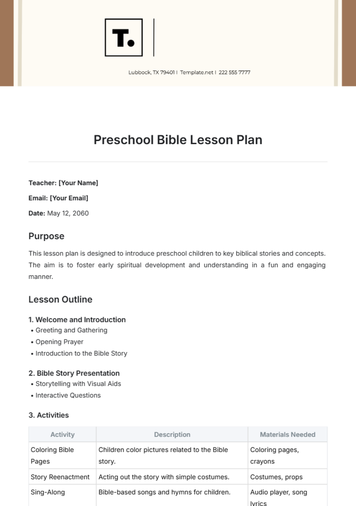 Free Preschool Bible Lesson Plan Template To Edit Online Free Preschool Bible Lesson Plan Template To Edit Online