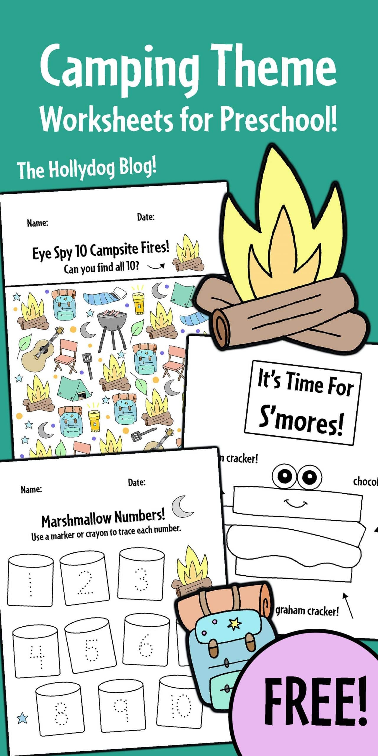 Free Preschool Camping Theme Worksheets The Hollydog Blog