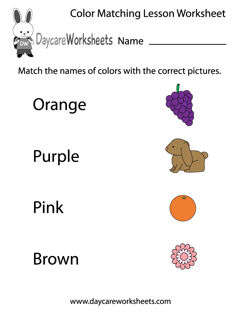 Free Preschool Color Matching Lesson Worksheet Free Preschool Color Matching Lesson Worksheet