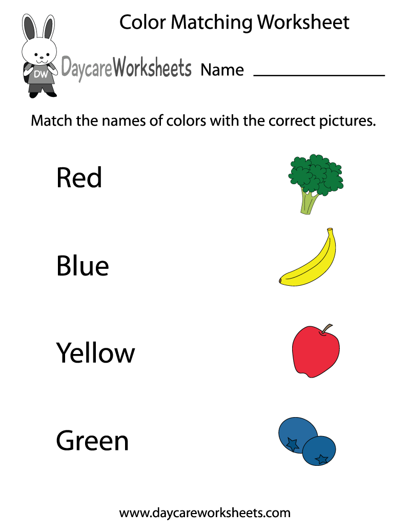 Free Preschool Color Matching Worksheet Free Preschool Color Matching Worksheet
